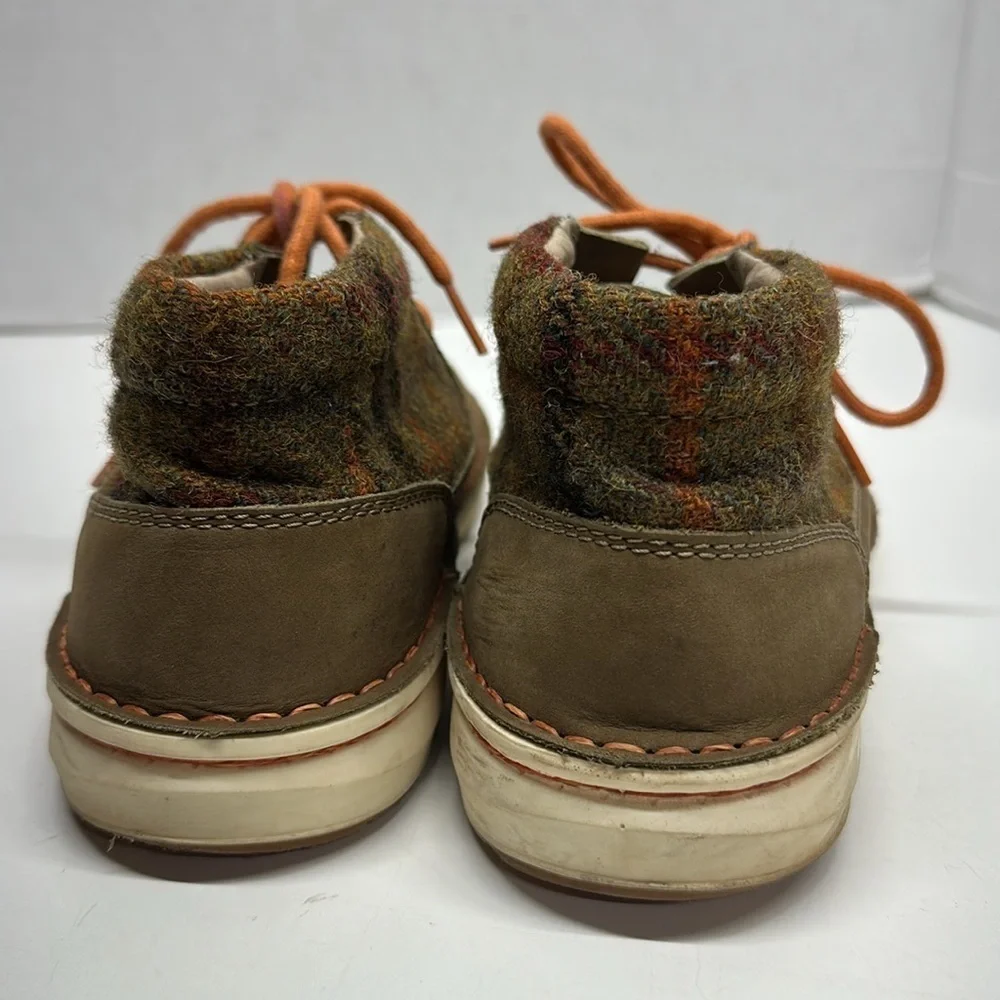 Birkenstock Memphis High Chukka Ankle Boots Harris Tweed Plaid Tan Brown Size 8